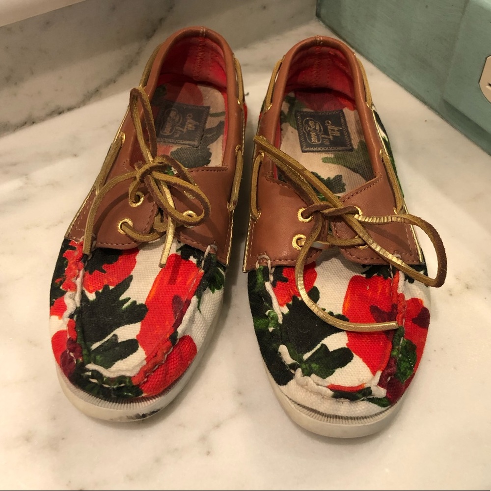 Floral Sperrys - size 7